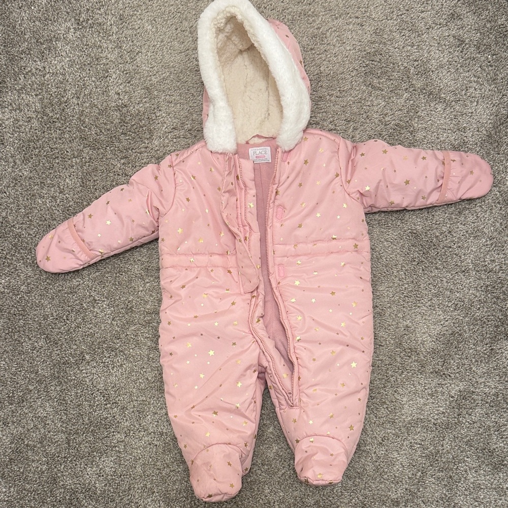 The Children's Place Pink Winter Starry Footie